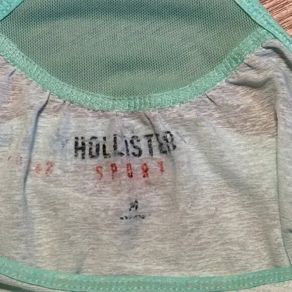 Hollister Sport Women's Med Teal Workout Athletic Sleeveless Racer Back Tank Top - Picture 8 of 12